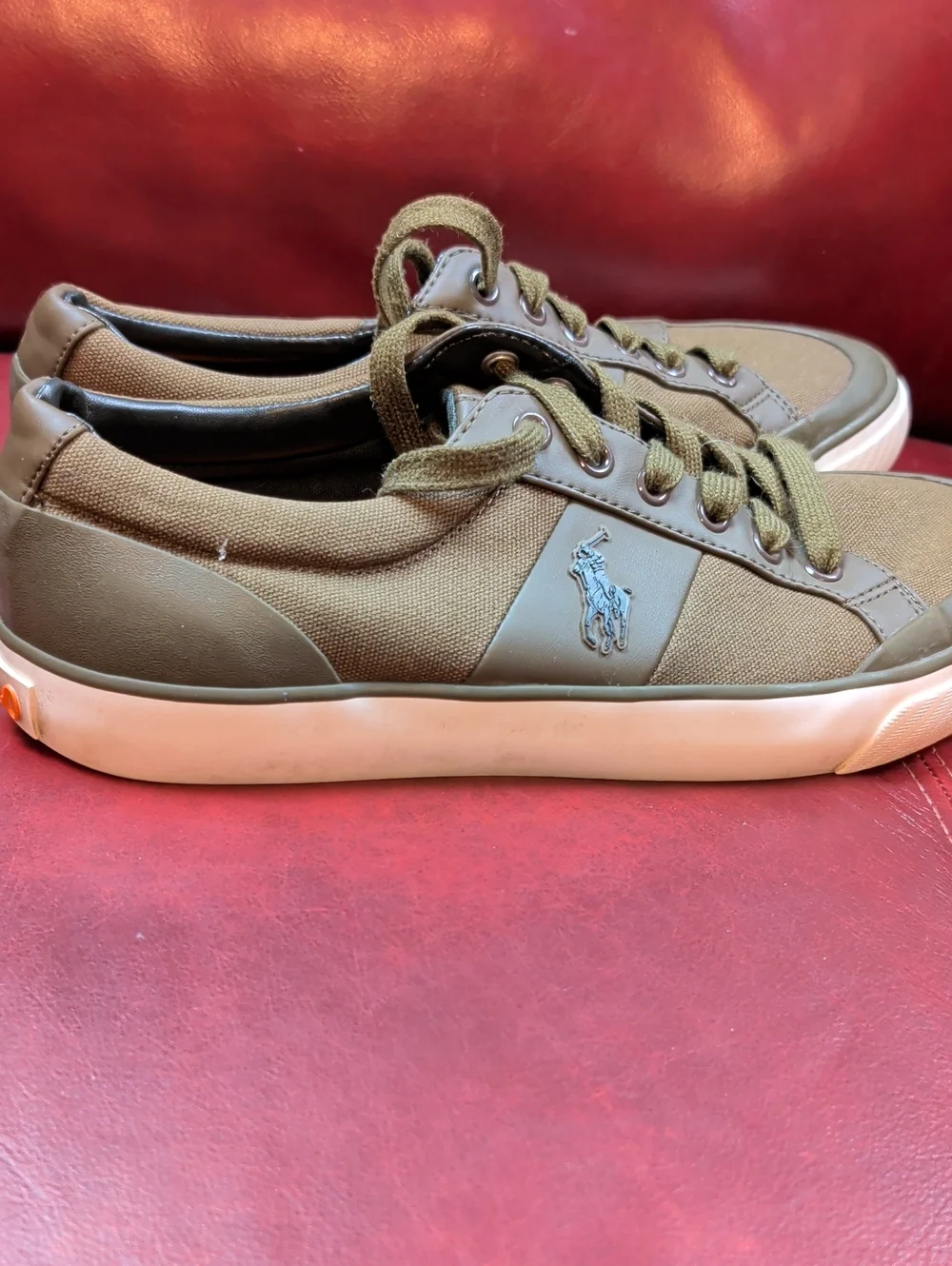 Polo Ralph Lauren Olive Green Canvas Sneakers Men's 8.5